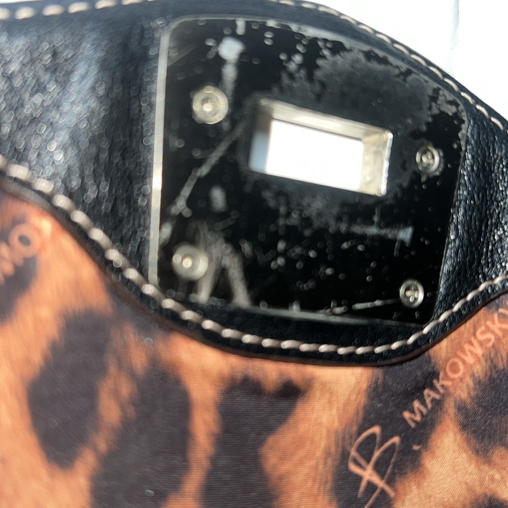 B Makowsky Black Pebbled Leather Handbag - Picture 9 of 14
